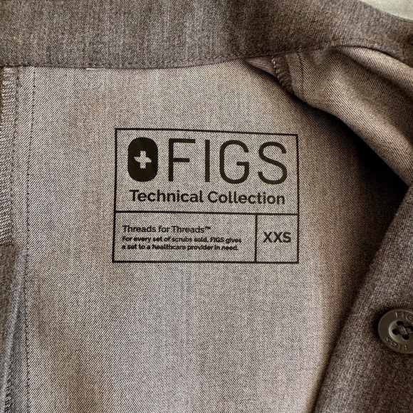 FIGS LIRA TOP IN GRAPHITE SIZE XXS - Picture 2 of 2